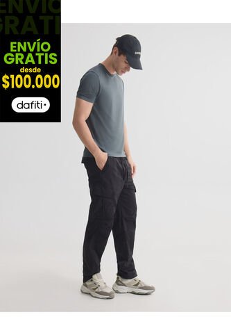 Jogger Cargo  Para Hombre Negro Seven Seven Seven Seven