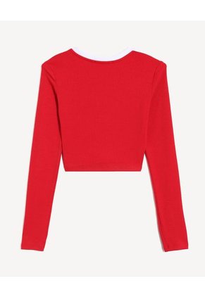 Camiseta Para Mujer Manga Larga Cuello Redondo Color Rojo Marca Seven Seven #28096395