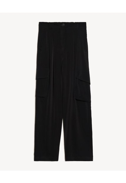 Pantalon Tipo Cargo  Para Mujer Negro Seven Seven