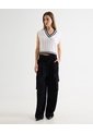 Pantalon Tipo Cargo  Para Mujer Negro Seven Seven de Seven Seven
