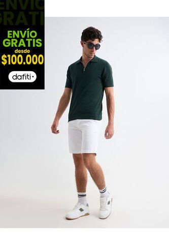Bermuda Tipo Chino Con Bolsillos  Para Hombre Crudo Seven Seven Seven Seven