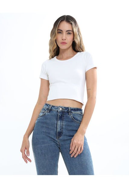 Camiseta Para Mujer Manga Corta Cuello Redondo Color Blanco Marca Seven Seven #28095840