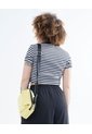 Crop Top A Rayas  Para Mujer Negro Seven Seven de Seven Seven