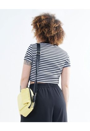 Crop Top A Rayas Para Mujer Negro Seven Seven