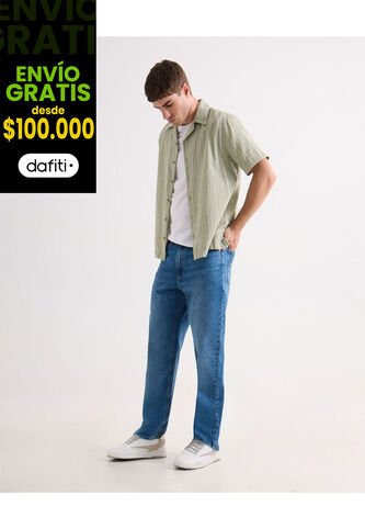 Jean Clásico Tiro Medio  Para Hombre Azul Seven Seven Seven Seven