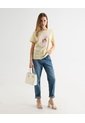 Camiseta Estampada Oversize Limones  Para Mujer Amarillo Seven Seven de Seven Seven