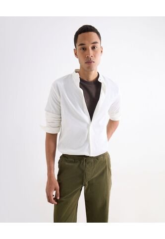 Camisa Regular Texturizada  Para Hombre Marfil Seven Seven Seven Seven