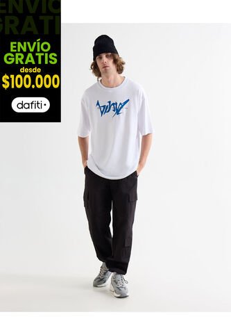 Pantalón Parachute Multipocket  Para Hombre Negro Seven Seven Seven Seven