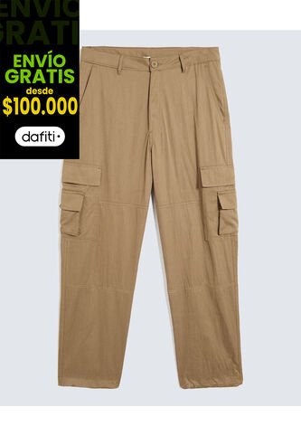 Pantalón Multipocket  Para Hombre Café Seven Seven Seven Seven