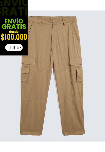 Pantalón Multipocket  Para Hombre Café Seven Seven