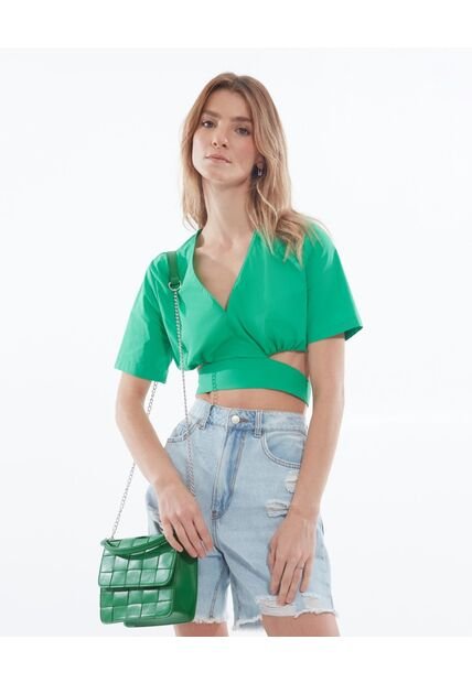 Blusa  Para Mujer Manga Corta Color Verde Marca Seven Seven #28123756
