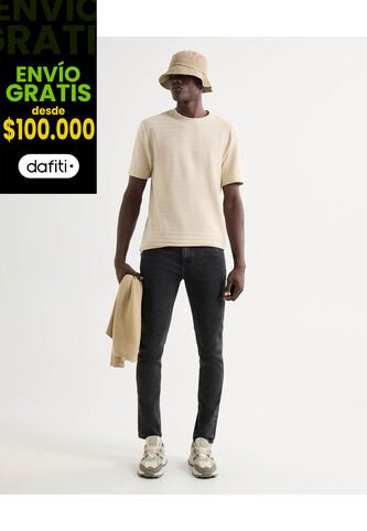 Jeans Skinny Tono Negro  Para Hombre Negro Seven Seven Seven Seven