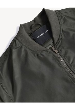 Chaqueta Bomber Con Cremallera  Para Hombre Café Seven Seven