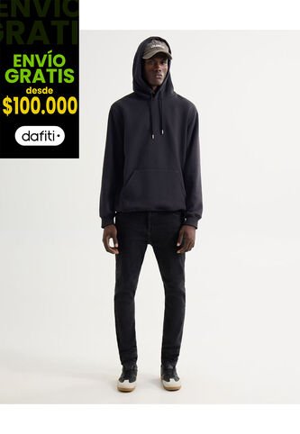 Jeans Slim Tono Negro  Para Hombre Negro Seven Seven Seven Seven