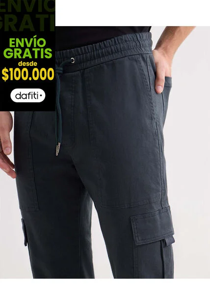 Jogger Cargo  Para Hombre Gris Seven Seven