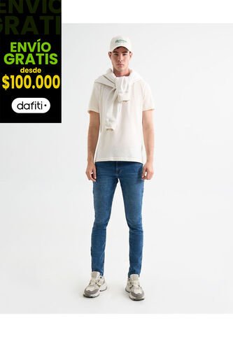 Jeans Skinny Tono Medio  Para Hombre Azul Seven Seven Seven Seven
