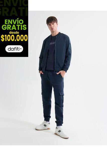Jogger Cargo  Para Hombre Azul Seven Seven