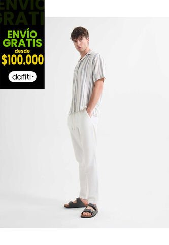 Jogger Casual  Para Hombre Marfil Seven Seven Seven Seven