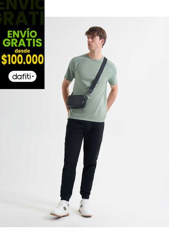 Jogger Bolsillos De Parche  Para Hombre Negro Seven Seven Seven Seven