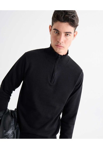 Saco Para Hombre Cuello Alto O Cuello Tortuga Color Negro Marca Seven Seven #45330244