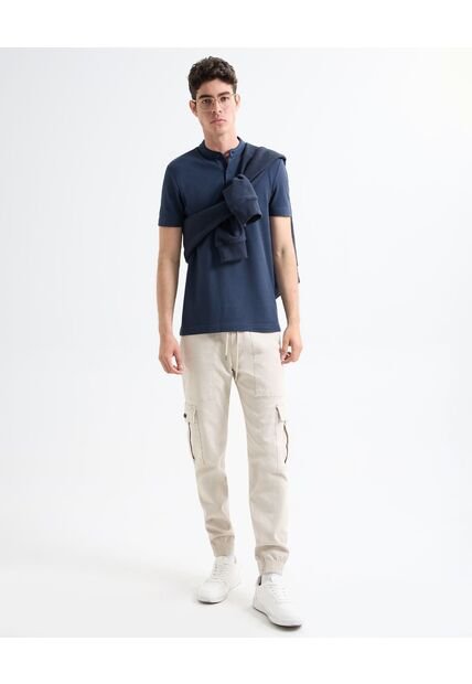 Jogger Cargo Con Bolsillos  Para Hombre Beige Seven Seven