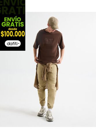 Jogger Con Bolsillos  Para Hombre Camel Seven Seven Seven Seven