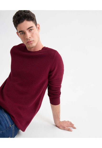 Saco Para Hombre Cuello Redondo Color Vino Marca Seven Seven #45330238