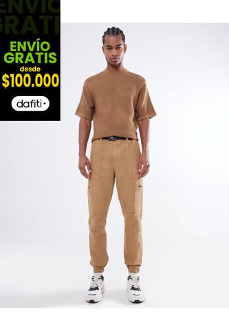 Pantalón Cargo  Para Hombre Camel Seven Seven Seven Seven