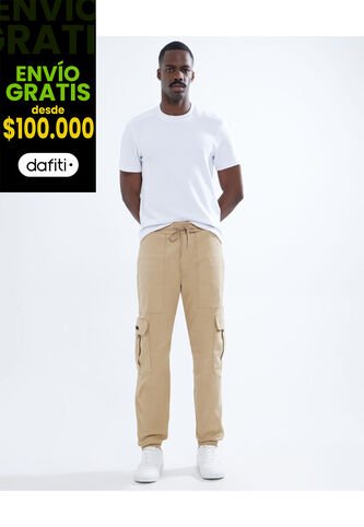 Jogger Bolsillos Cargo   Para Hombre Camel Seven Seven Seven Seven