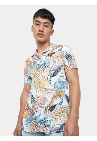 Camisa Para Hombre Manga Corta  Color Crudo Marca Seven Seven #45011692 Seven Seven