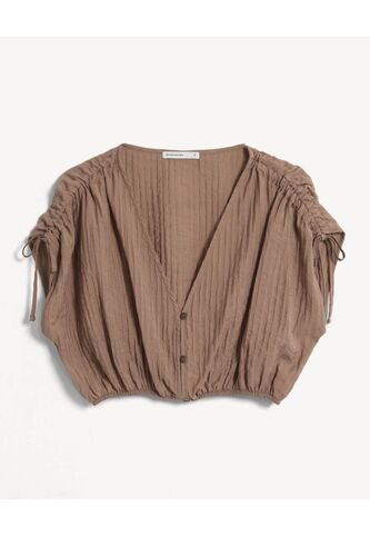 Blusa Para Mujer Manga Corta Color Arena Marca Seven Seven #28124056 Seven Seven