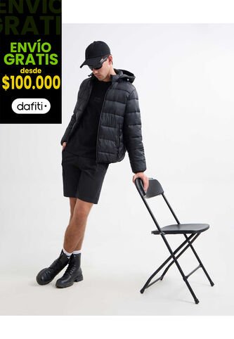 Bermuda Tipo Chino Con Bolsillos  Para Hombre Negro Seven Seven Seven Seven