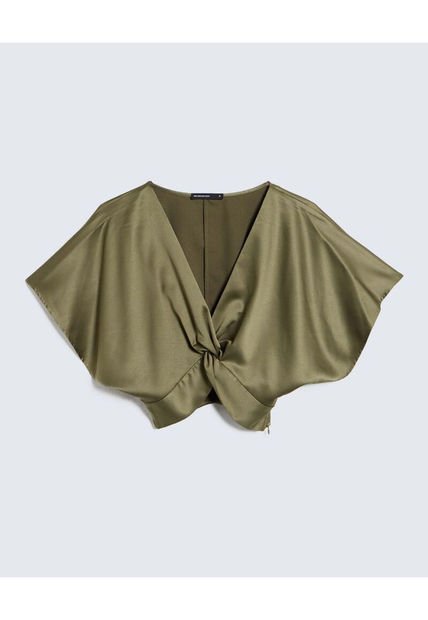 Blusa Para Mujer Manga Corta Color Verde Oscuro Marca Seven Seven #28123992
