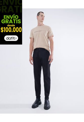 Jogger Casual Básico  Para Hombre Negro Seven Seven Seven Seven