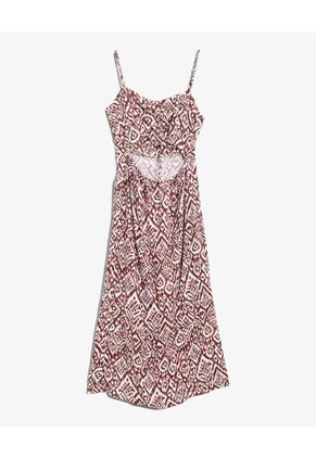 Vestido Largo Estampado  Para Mujer Terracota Seven Seven