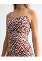 Vestido Largo Estampado  Para Mujer Terracota Seven Seven de Seven Seven