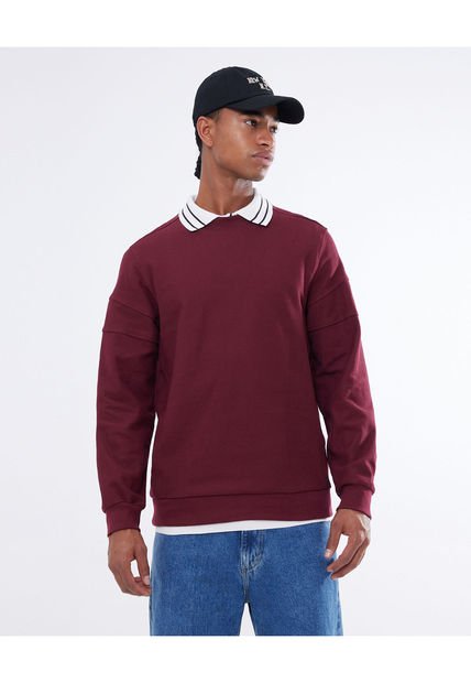 Buzo Para Hombre Cuello Redondo Color Vino Marca Seven Seven #45060673