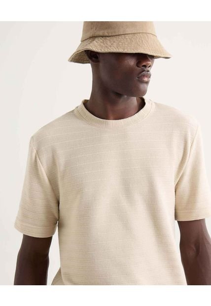 Camiseta Para Hombre Manga Corta Cuello Redondo Color Arena Marca Seven Seven #45092678