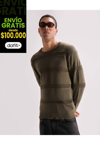 Saco Tejido Con Diseño Texturizado  Para Hombre Verde Seven Seven Seven Seven