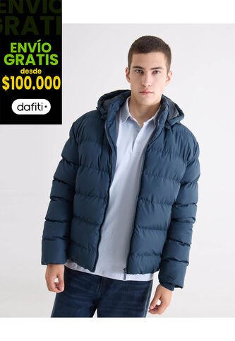 Chaqueta Puffer  Para Hombre Azul Seven Seven Seven Seven