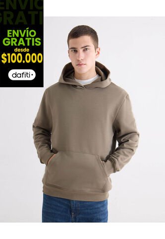 Hoodie Regular Básico  Para Hombre Crema Seven Seven Seven Seven
