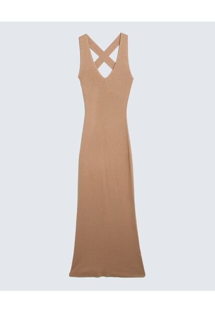 Vestido Para Mujer Manga Sisa Color Camel Marca Seven Seven #28171317
