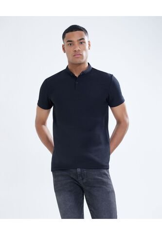 Polo Para Hombre Cuello Mao  Color Negro Marca Seven Seven #45110792 Seven Seven