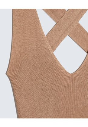 Vestido Para Mujer Manga Sisa Color Camel Marca Seven Seven #28171317