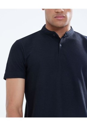 Polo Para Hombre Cuello Mao  Color Negro Marca Seven Seven #45110792