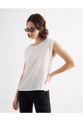 Blusa Para Mujer Manga Corta Color Crudo Marca Seven Seven #28123317