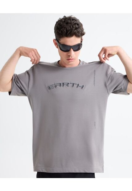 Camiseta Para Hombre Manga Corta Color Gris Oscuro Marca Seven Seven #45092611