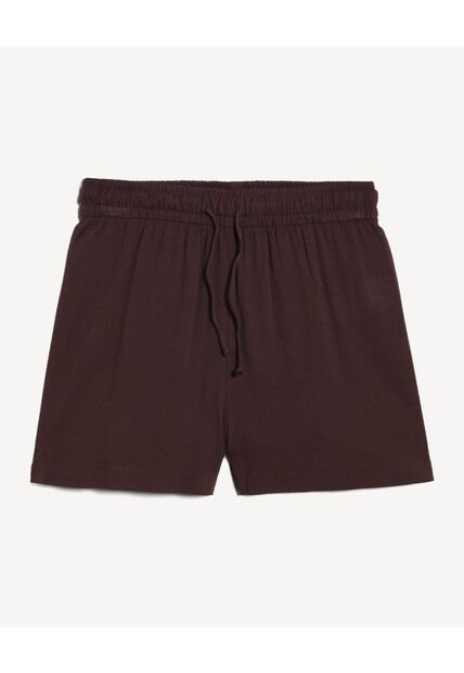 Short Fluido Cintura Elastico  Para Mujer Café Seven Seven