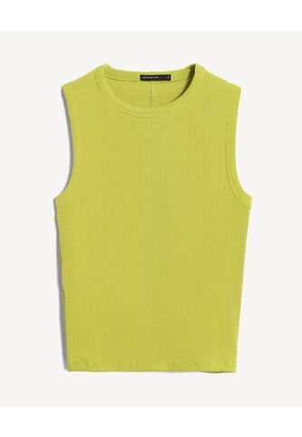 Camiseta Ajustada En Rib  Para Mujer Amarillo Seven Seven Seven Seven