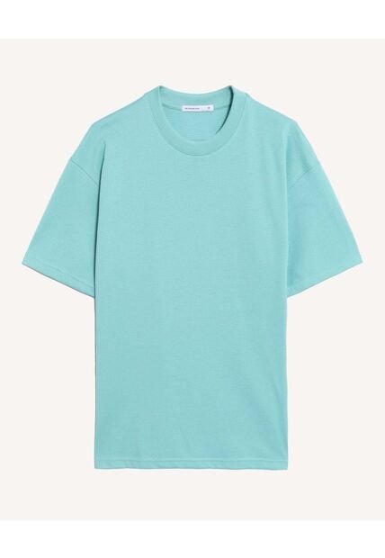 Camiseta Texturizada Manga Corta  Para Hombre Celeste Seven Seven